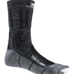 New Chaussettes Trek X Linen Dolomite Grey Melange Opal Black Chaussettes De Randonnée