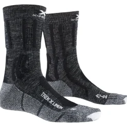 New Chaussettes Trek X Linen Dolomite Grey Melange Opal Black Chaussettes De Randonnée