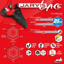 Chaussons d'escalade Jarvis Lace Noir Rouge Chaussons Escalade
