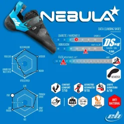 Chaussons Escalade<EB Chaussons d'escalade Nula 3.0 Noir Bleu