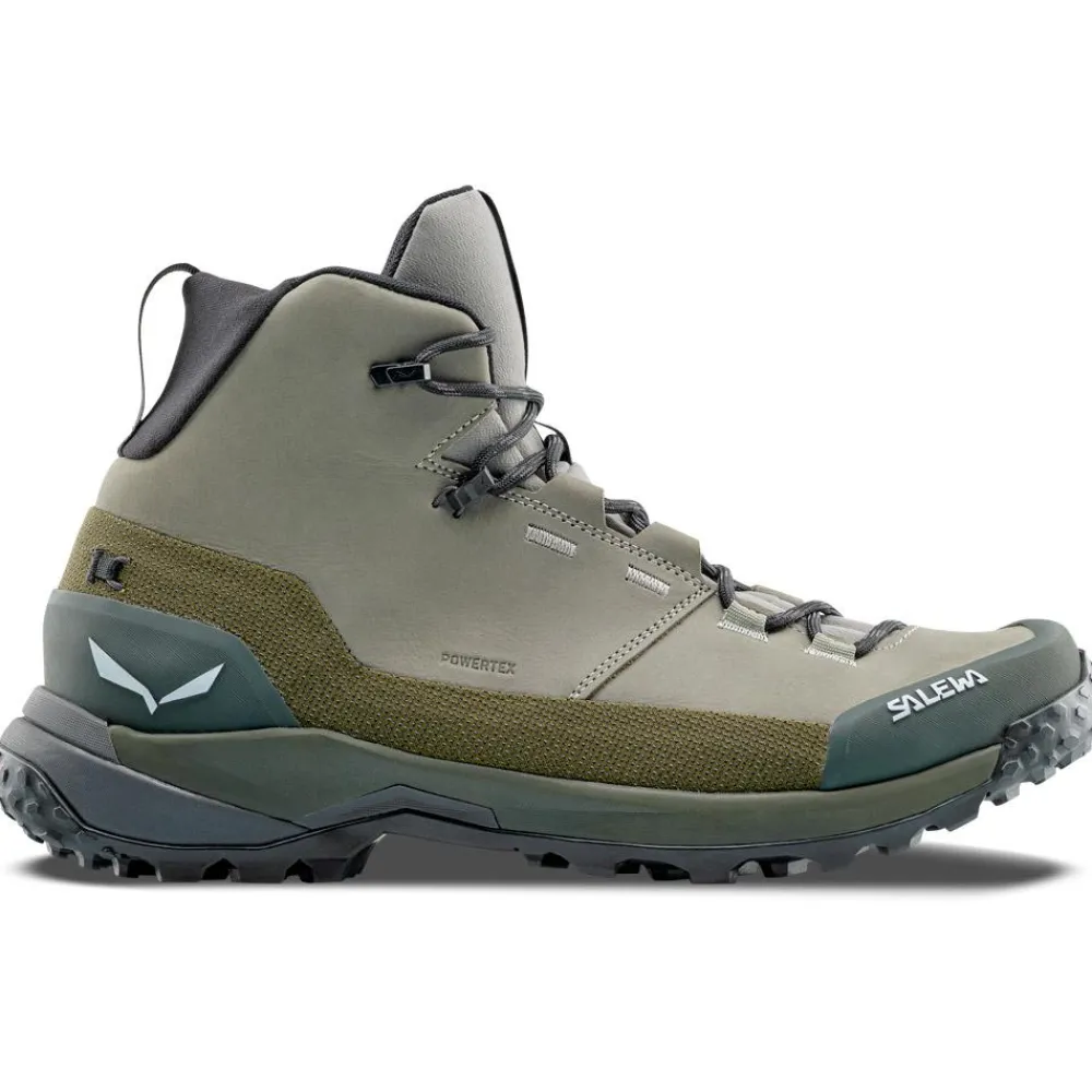 Chaussures de randonnée Puez Leather Mid Ptx M Shadow Dark Olive Homme Chaussures Rando Homme