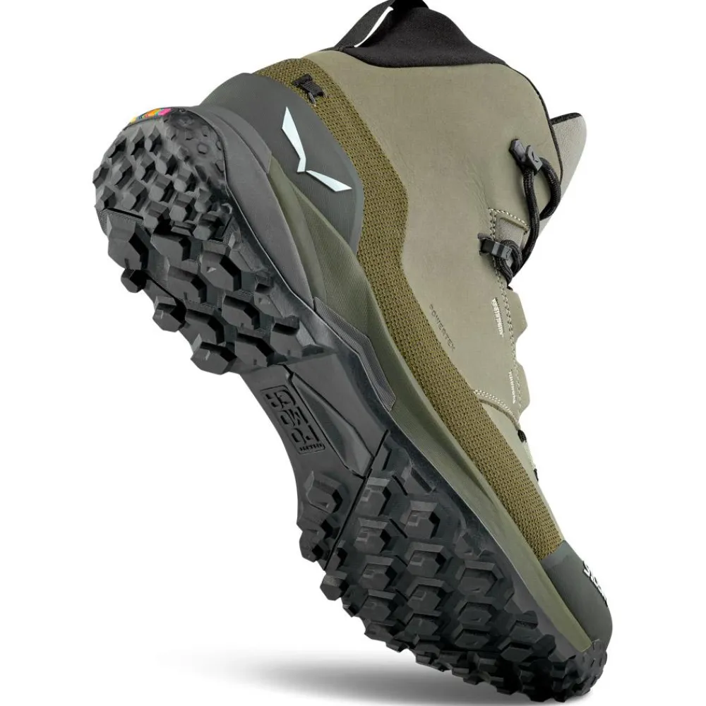 Chaussures de randonnée Puez Leather Mid Ptx M Shadow Dark Olive Homme Chaussures Rando Homme