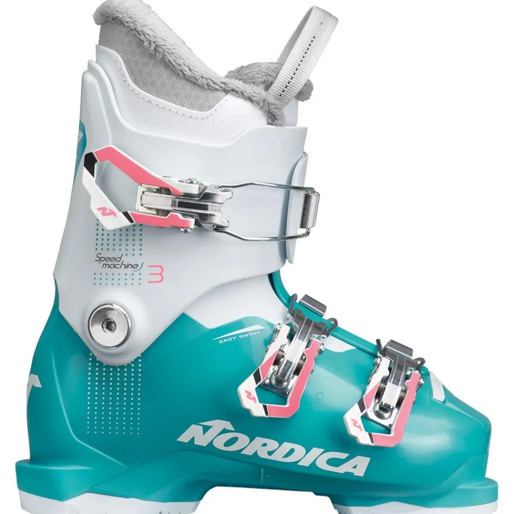 Sale Chaussures de Ski Speedmachine J 3 Girl Light Blue White Pink Enfant Chaussures Enfant