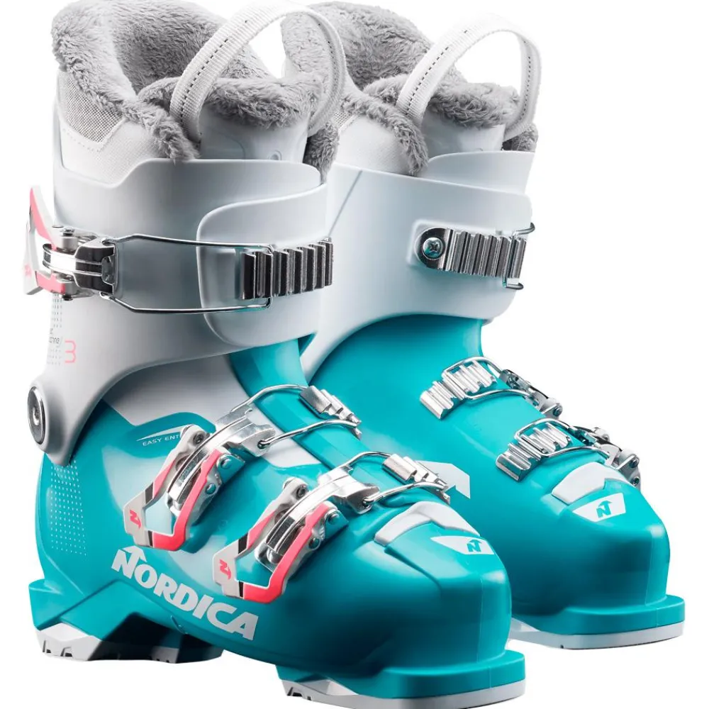 Sale Chaussures de Ski Speedmachine J 3 Girl Light Blue White Pink Enfant Chaussures Enfant