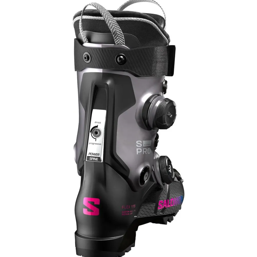 Chaussures Femme<Salomon Chaussures de Ski S/Pro Supra Dual Boa 115 W Black Hematite Metal Beetroot Purple