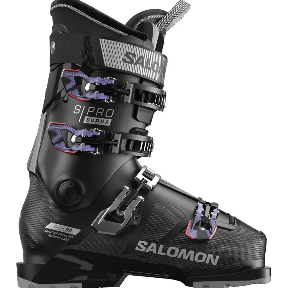 Outlet Chaussures de Ski S/Pro Supra 80 W Gw Black Silver Metal Sweet Lavender Femme Chaussures Femme