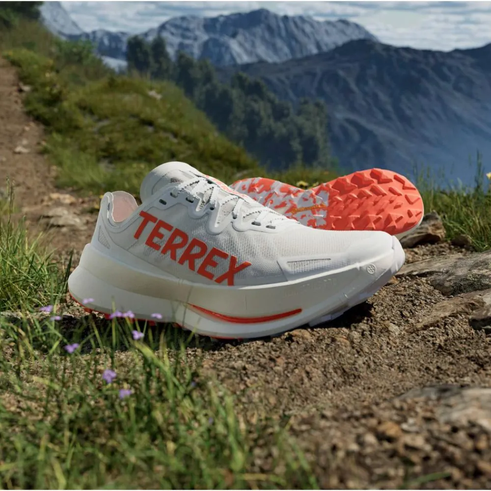 New Chaussures de trail Terrex Agravic Speed Ultra Cloud White / Impact Orange / Dash Grey Homme Chaussures Trail Homme