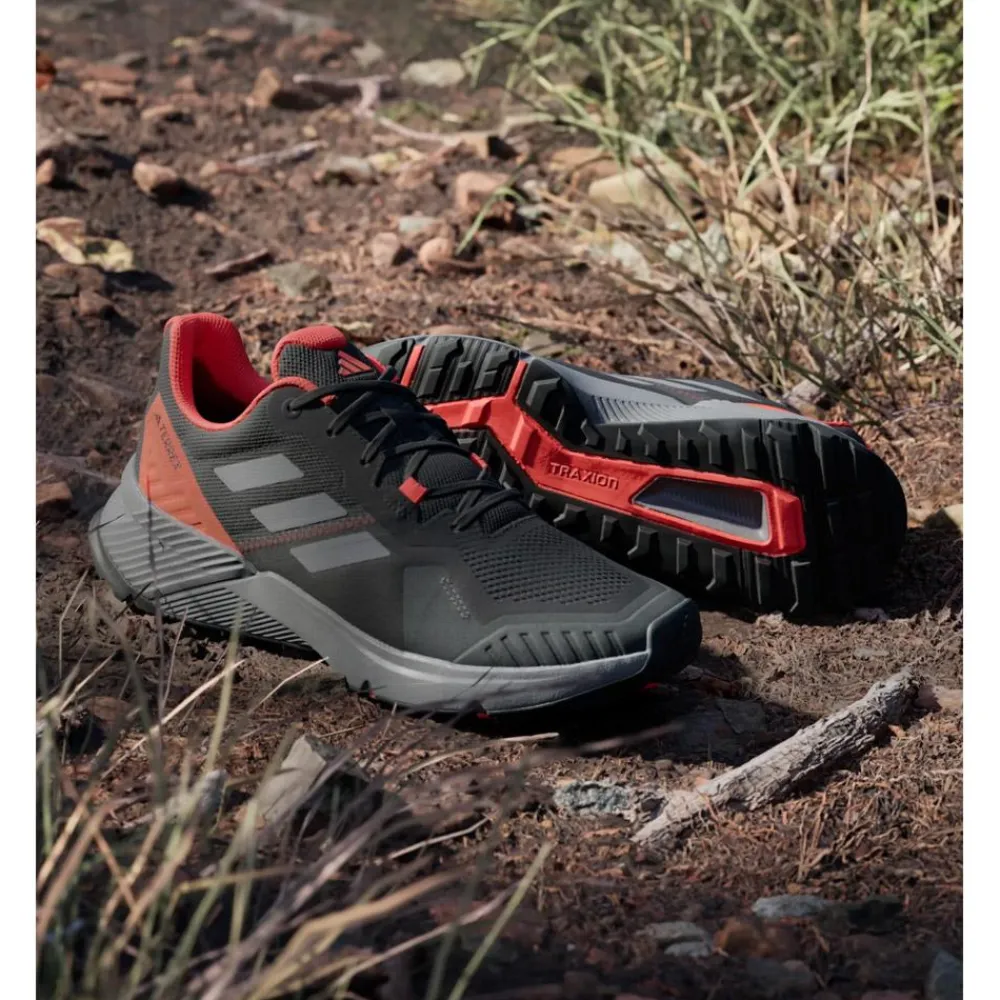 New Chaussures de trail Terrex Soulstride Core Black Grey Four Solar Red Homme Chaussures Trail Homme