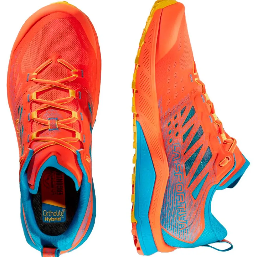 Chaussures Trail Homme<La Sportiva Chaussures de trail Jackal II Cherry Tomato Tropic Blue