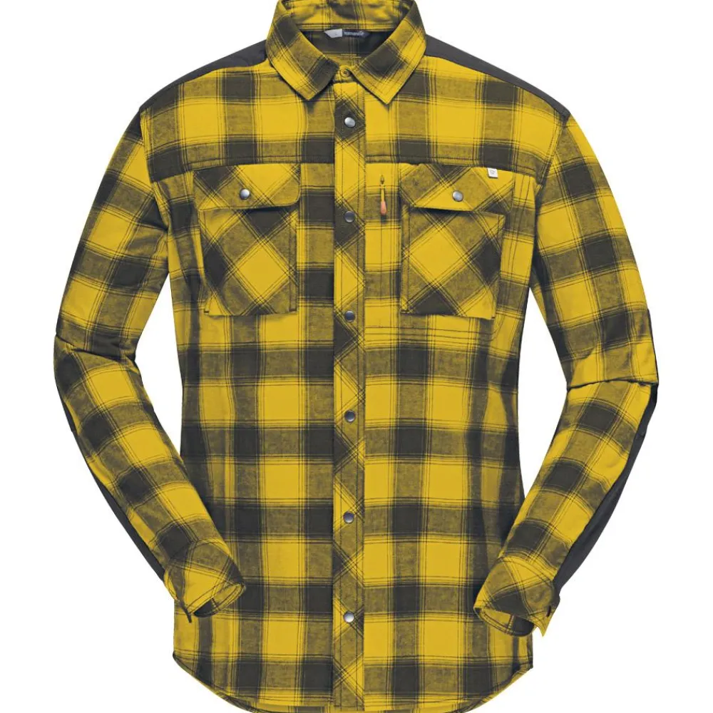 Online Chemise de rando Svalbard Flannel M's Golden Palm Chemise Randonnée|Polo - Chemise