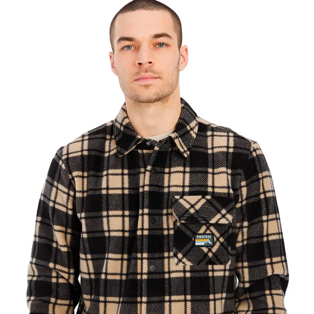 New Chemise Prtoutwell Outdoor Overshirt True Black Polo - Chemise