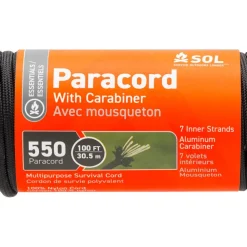 Discount Corde à linge Paracord With Carabiner Black Accessoires Bivouac