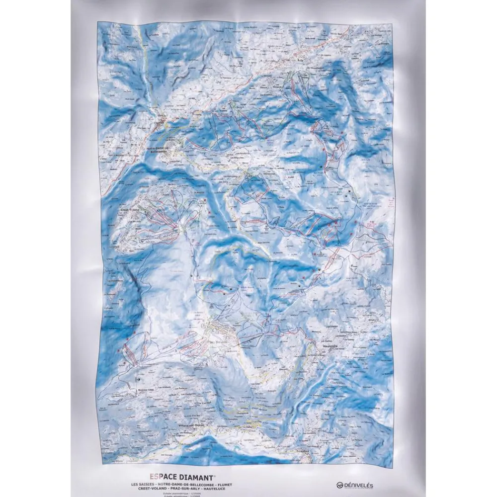 Carte 3D<Deniveles Domaine Espace Diamant Les Saisies + Cadre