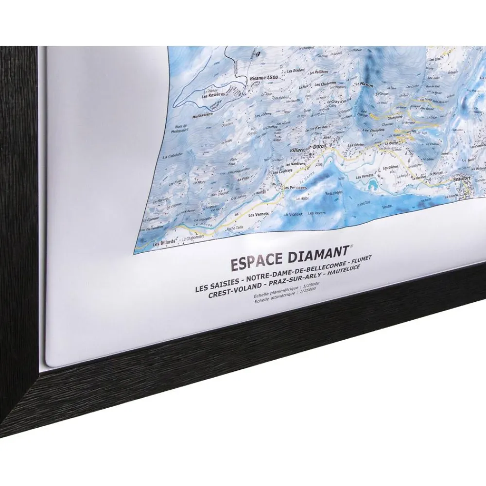 Carte 3D<Deniveles Domaine Espace Diamant Les Saisies + Cadre