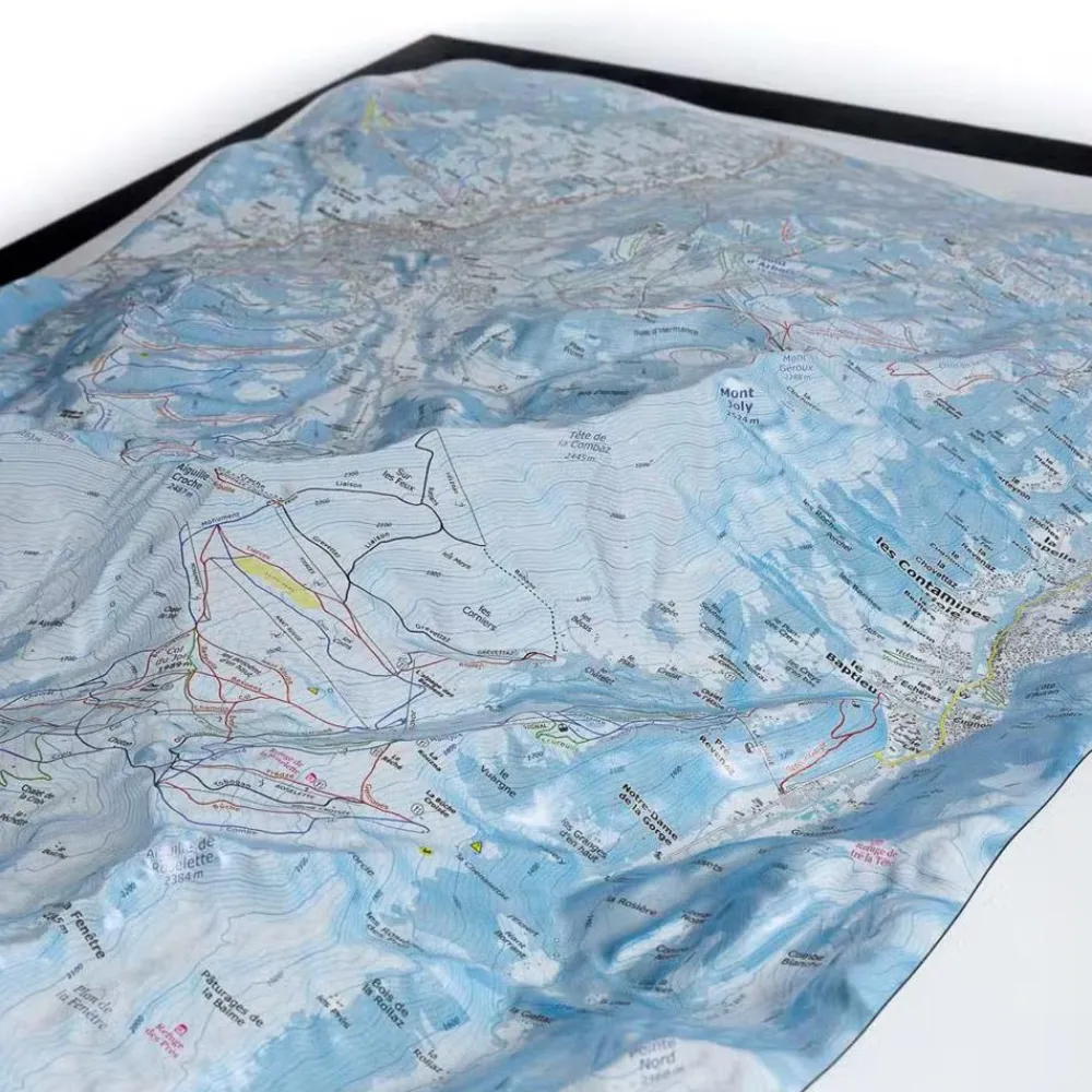 Domaines Contamines Montjoie - Saint-Gervais-les-Bains + Cadre Carte 3D