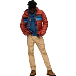 Clearance Doudoune Fuego Down Hooded Jacket Nutmeg Stripes Homme Doudoune Homme|Blouson - Parka