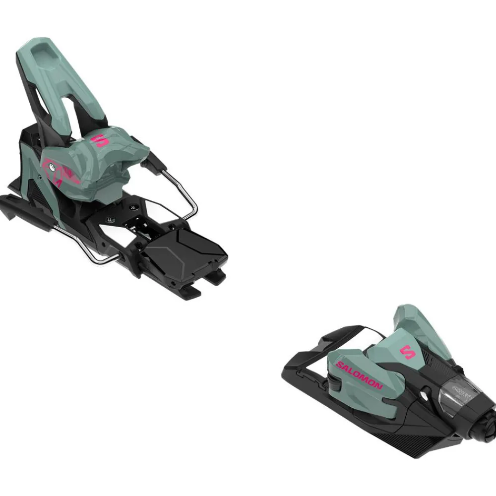 Fixations Freeski<Salomon Fix Ski Strive 14 Gw Iceberg Green Black Sachet Pink D115
