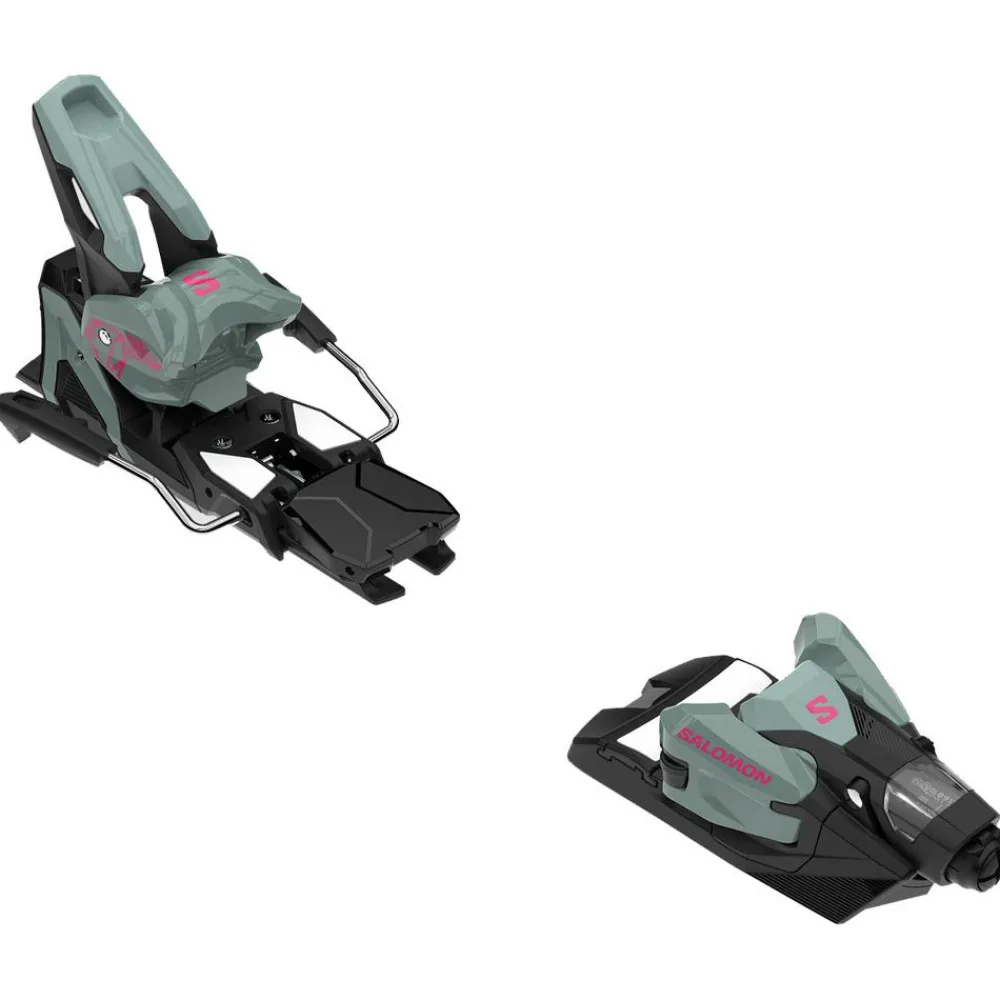 Fixations Freeski<Salomon Fix Ski Strive 14 Gw Iceberg Green Black Sachet Pink D100