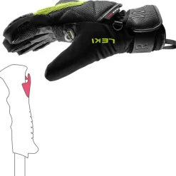 Gants De Ski Enfant<Leki Gant Wcr Coach 3D Junior Black Ice Lemon