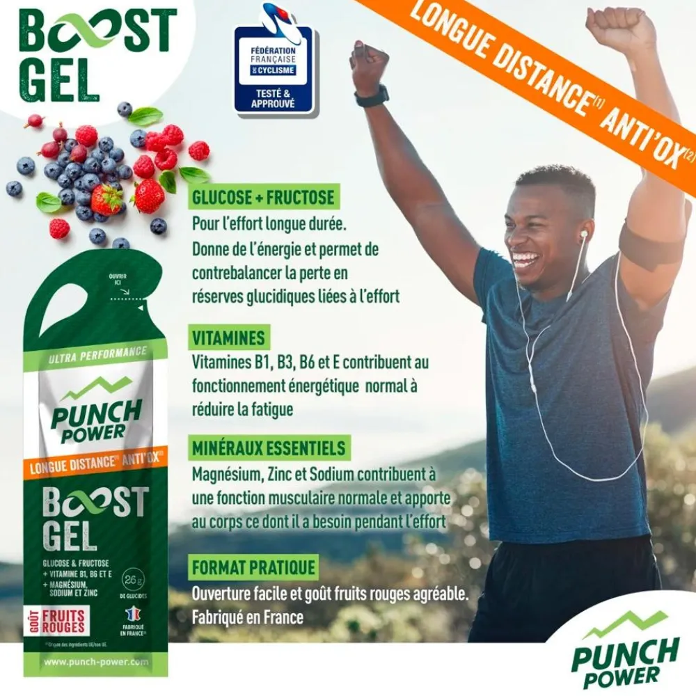 Entrainement|Compote Énergétique<Punch Power Gel Energétique Gel Longue Distance Anti'Ox 40 g Fruits Rouges