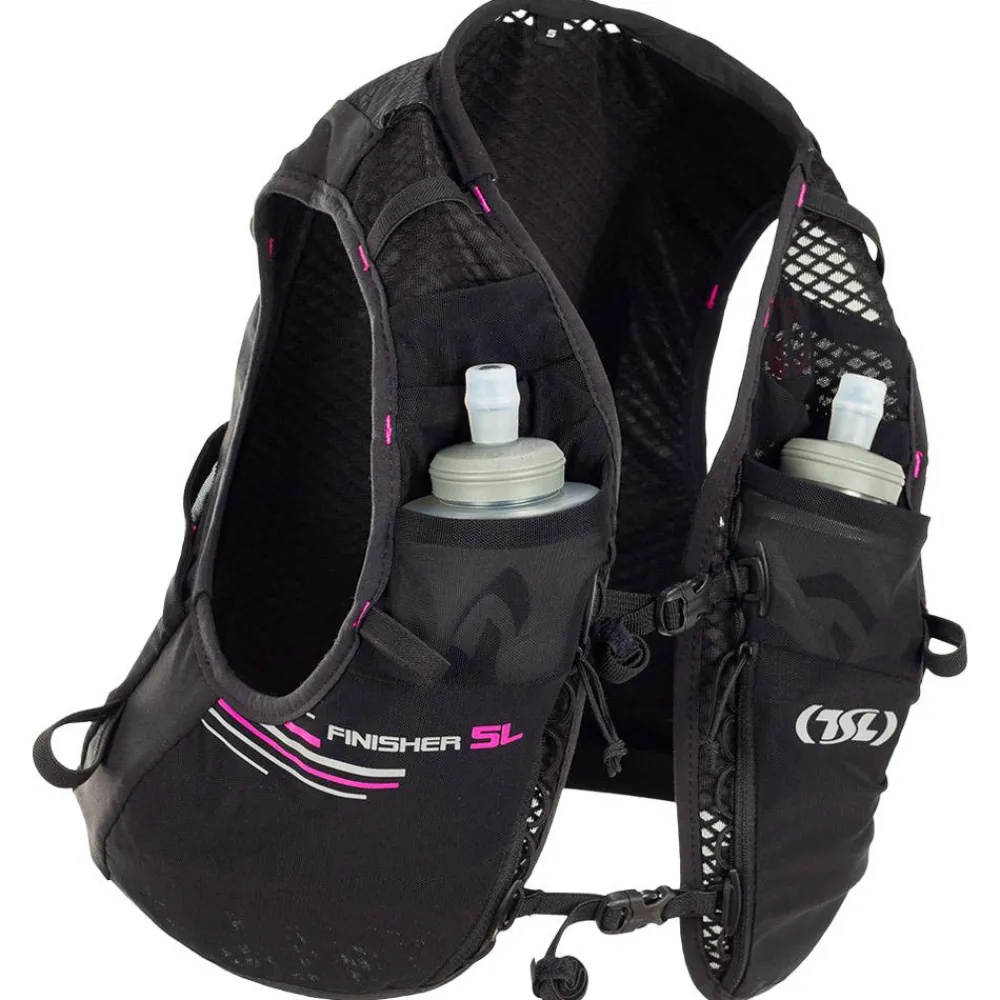 New Gilet Trail Finisher 5 + 2 Flasks Souples 500 ml Black Pink Gilet De Trail