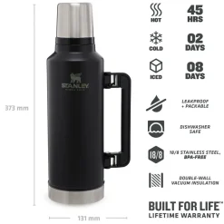 Gourdes<Stanley Gourde The Legendary Classic Bottle 1.9L Matte Black Pebble