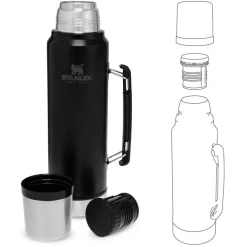 Gourde The Legendary Classic Bottle 1.0L Matte Black Pebble Gourdes
