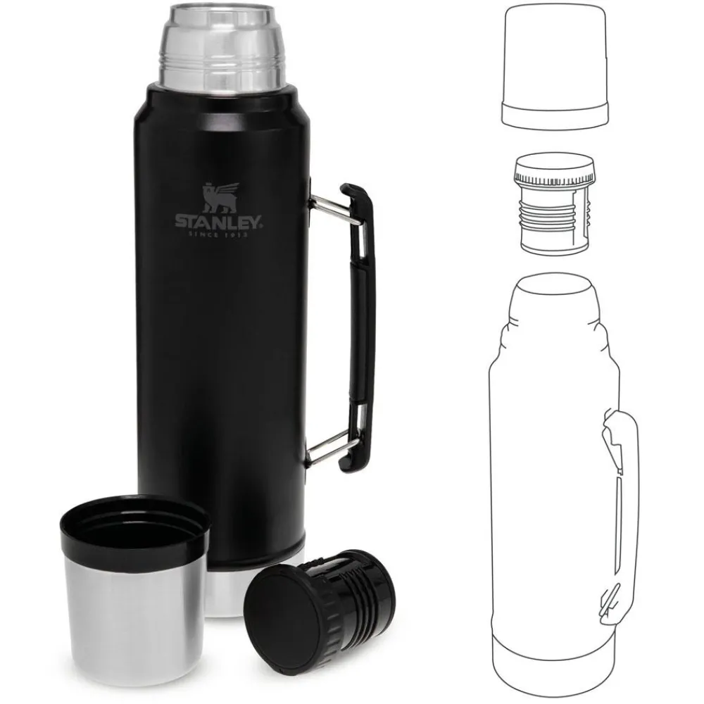 Gourde The Legendary Classic Bottle 1.0L Matte Black Pebble Gourdes