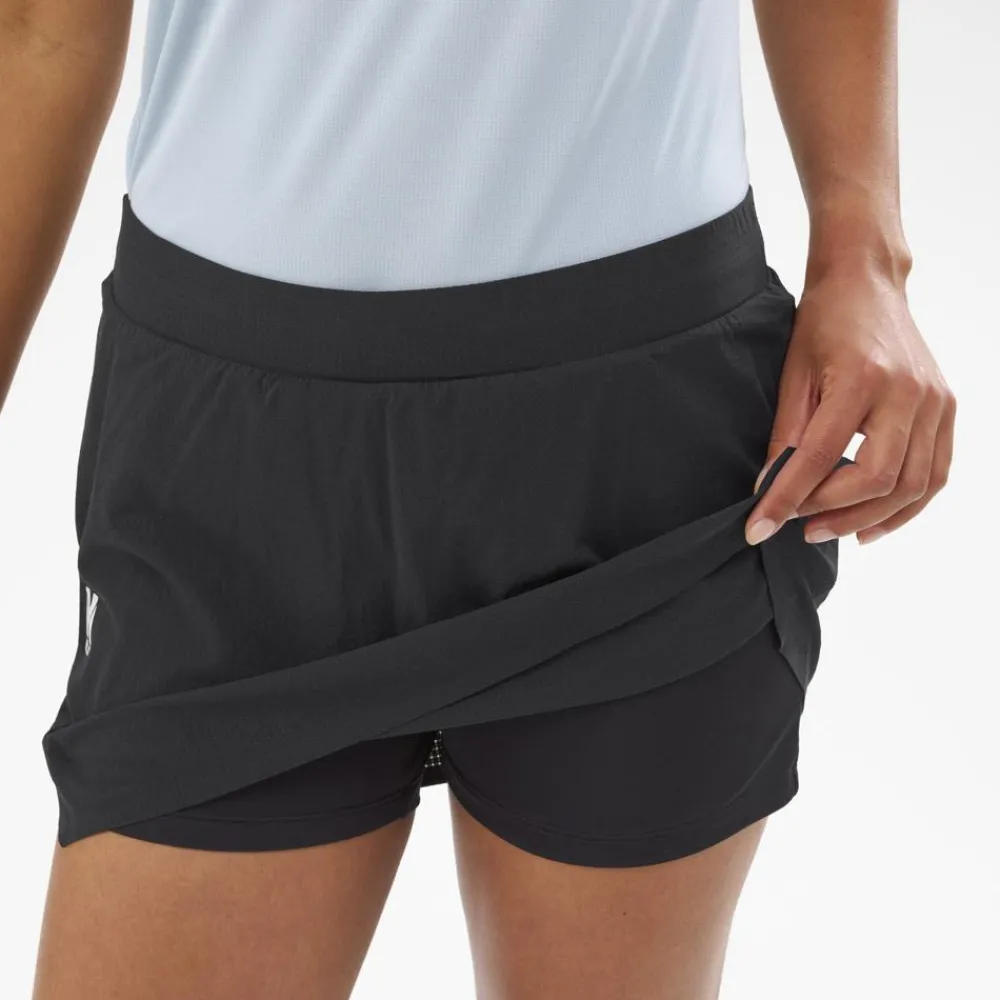 New Jupe de trail Intense Dual Short W Black Noir Short Trail|Vêtements De Trail