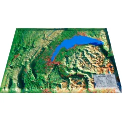 Carte 3D<3DMAP Jura & Léman + Cadre