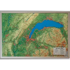 Carte 3D<3DMAP Jura & Léman + Cadre