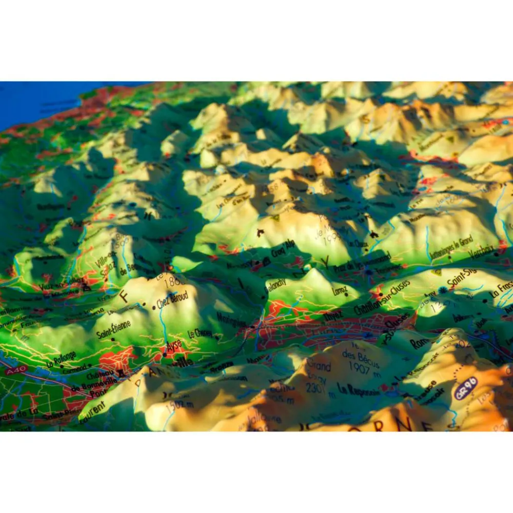 Carte 3D<3DMAP Jura & Léman + Cadre