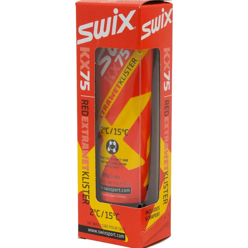 Klister<Swix Klister KX75 Red Extra Wet Klister 2C/15C