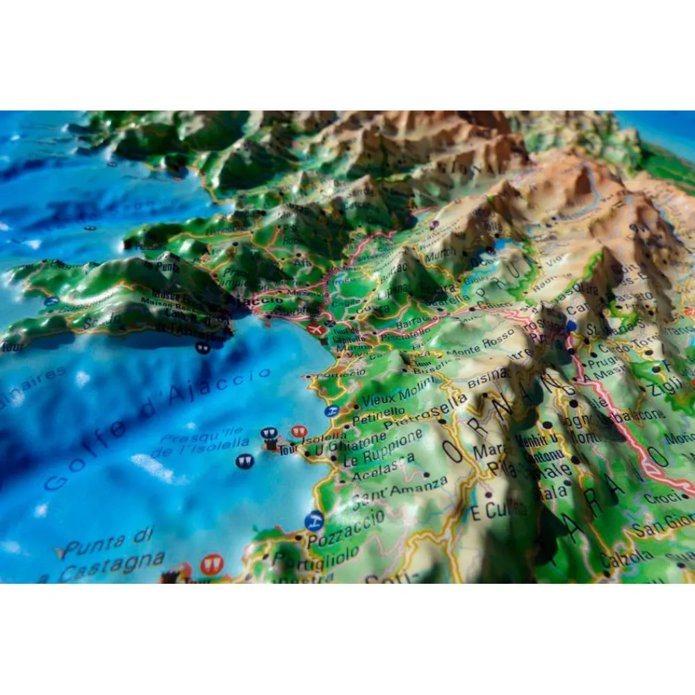 Carte 3D<3DMAP La Corse + Cadre