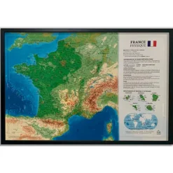 Carte 3D<3DMAP La France Physique + Cadre