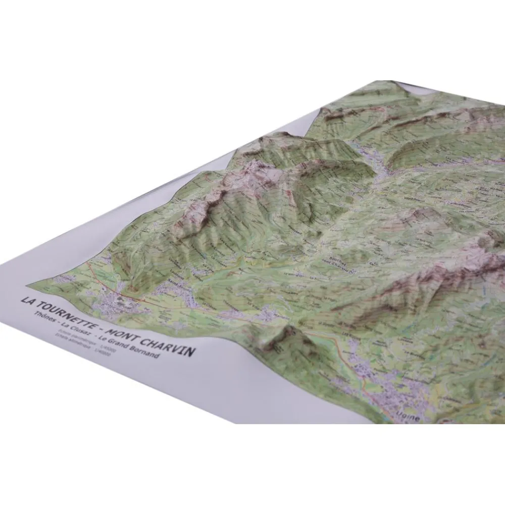 Carte 3D<Deniveles La Tournette & Mont Charvin + Cadre