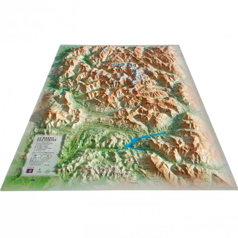 Carte 3D<3DMAP Le Massif Des Ecrins + Cadre
