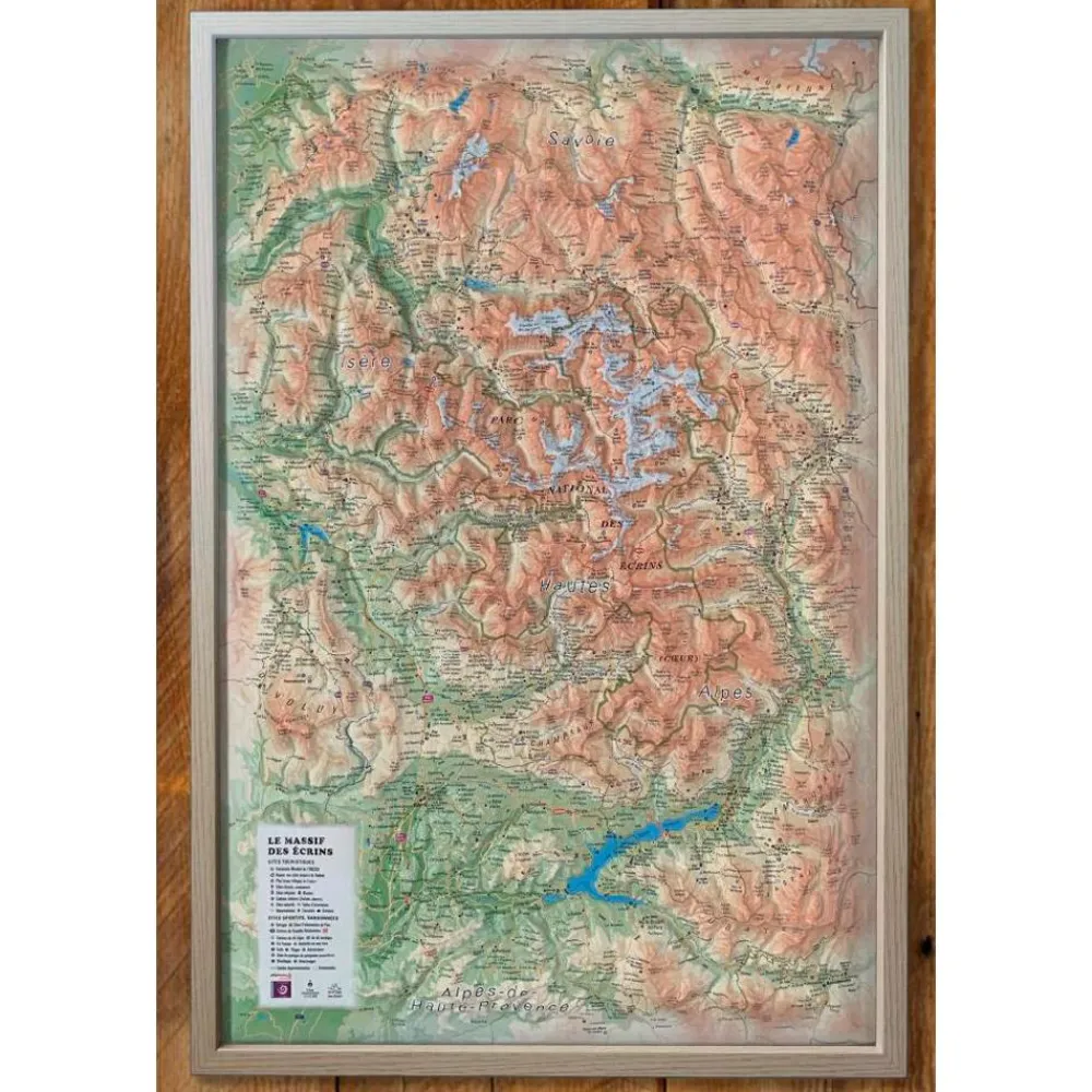 Carte 3D<3DMAP Le Massif Des Ecrins + Cadre