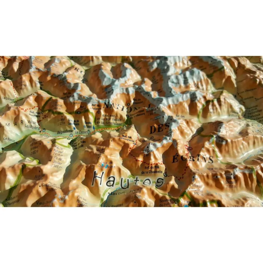 Carte 3D<3DMAP Le Massif Des Ecrins + Cadre