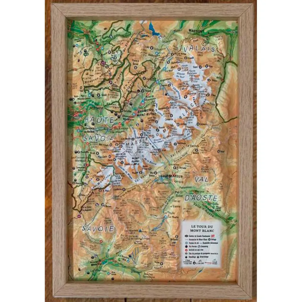 Carte 3D<3DMAP Le Tour Du Mont-Blanc + Cadre