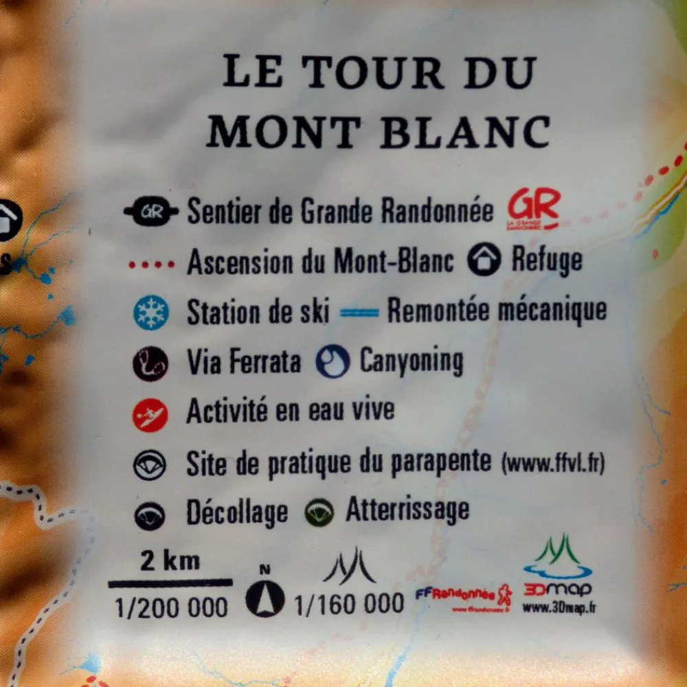 Carte 3D<3DMAP Le Tour Du Mont-Blanc + Cadre