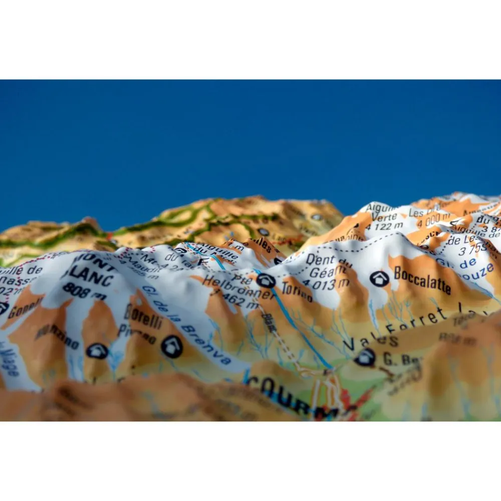 Carte 3D<3DMAP Le Tour Du Mont-Blanc + Cadre