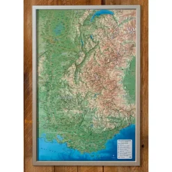 Carte 3D<3DMAP Les Alpes Françaises Et Ses Massifs Alpins + Cadre