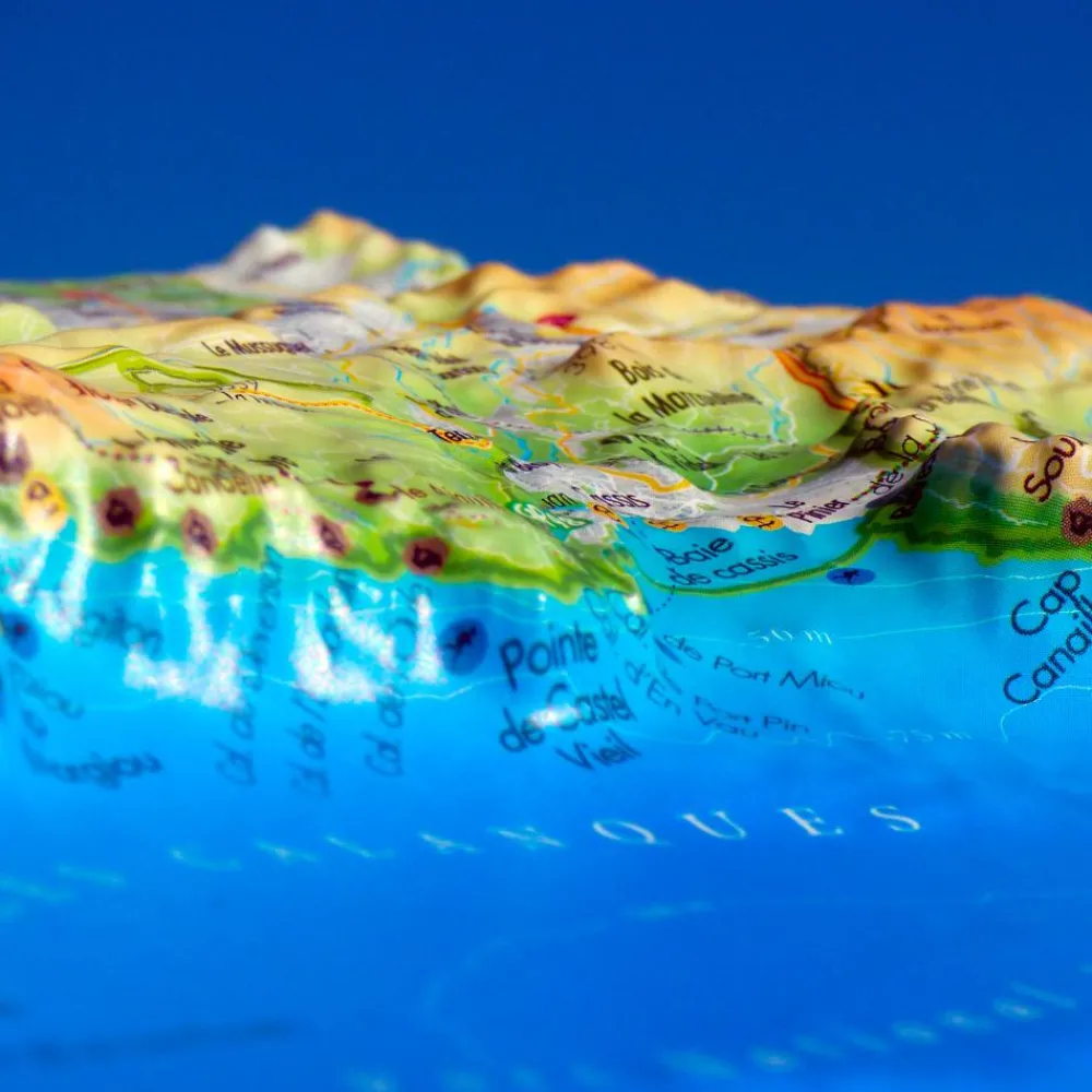 Carte 3D<3DMAP Les Calanques (Marseille-Cassis-La Ciotat) + Cadre