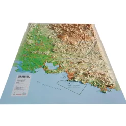Carte 3D<3DMAP Les Massifs De Provence + Cadre