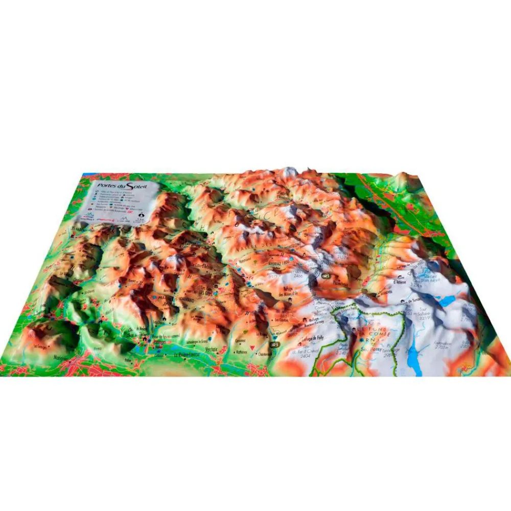 Carte 3D<3DMAP Les Portes Du Soleil + Cadre