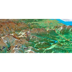 Carte 3D<3DMAP Les Pyrénées-Orientales + Cadre