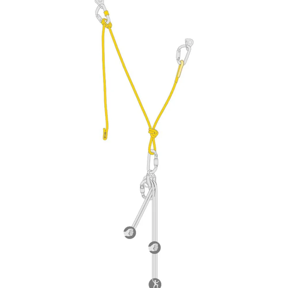 Longe<Petzl Longe escalade Dual Connect Vario Orange