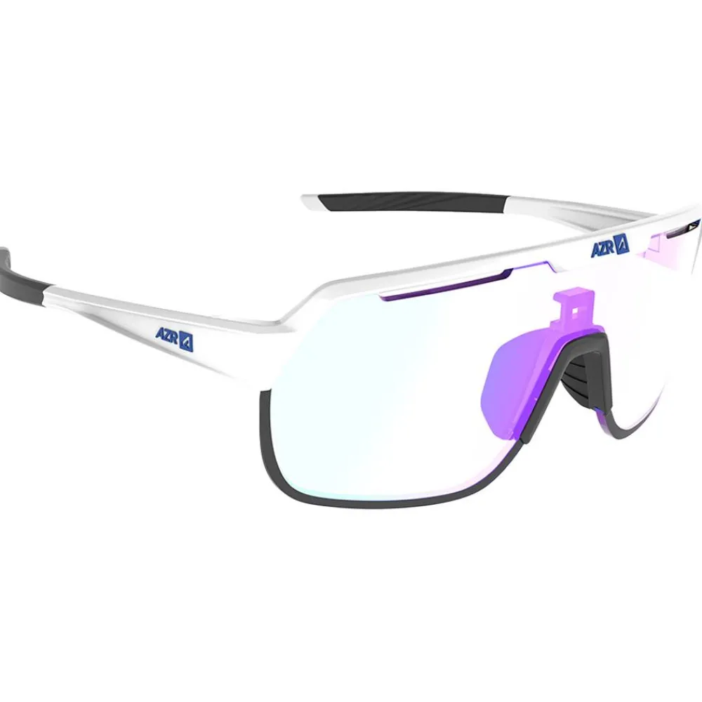 Lunettes de soleil Victory Rx Blanche Vernie Photochromique Irisé Bleu Femme Lunettes Trail|Lunettes Trail-Running