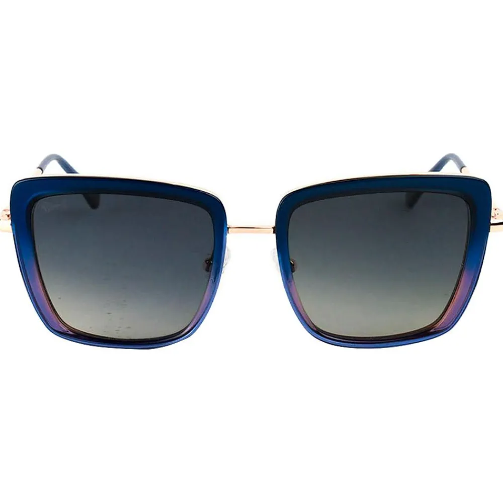 Online Lunettes de soleil Carla Shiny Gold Blue Purple Gradient Grey Polarized Femme Lunettes Femme|Lunettes Polarisées
